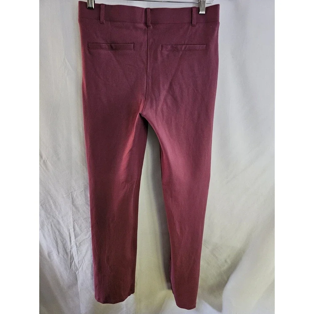 Betabrand Women’s Dress Pant Yoga Pants Burgundy M Petite Stretch Work Career